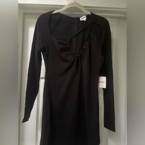 superdown Long Sleeve Black Cutout Mini Dress